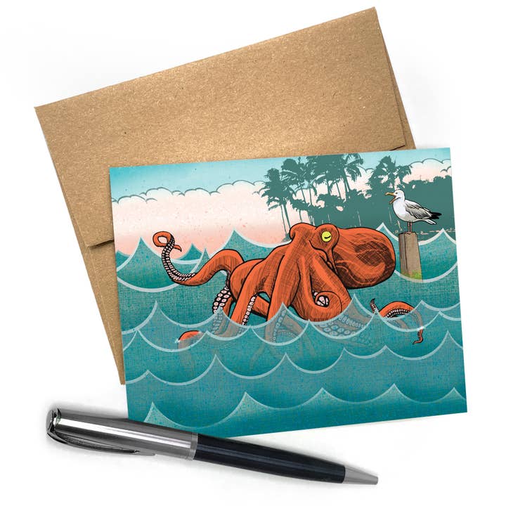 Stationary | Octopus Card | Thank You Note | Birthday Card for wholesale by Two Little Fruits