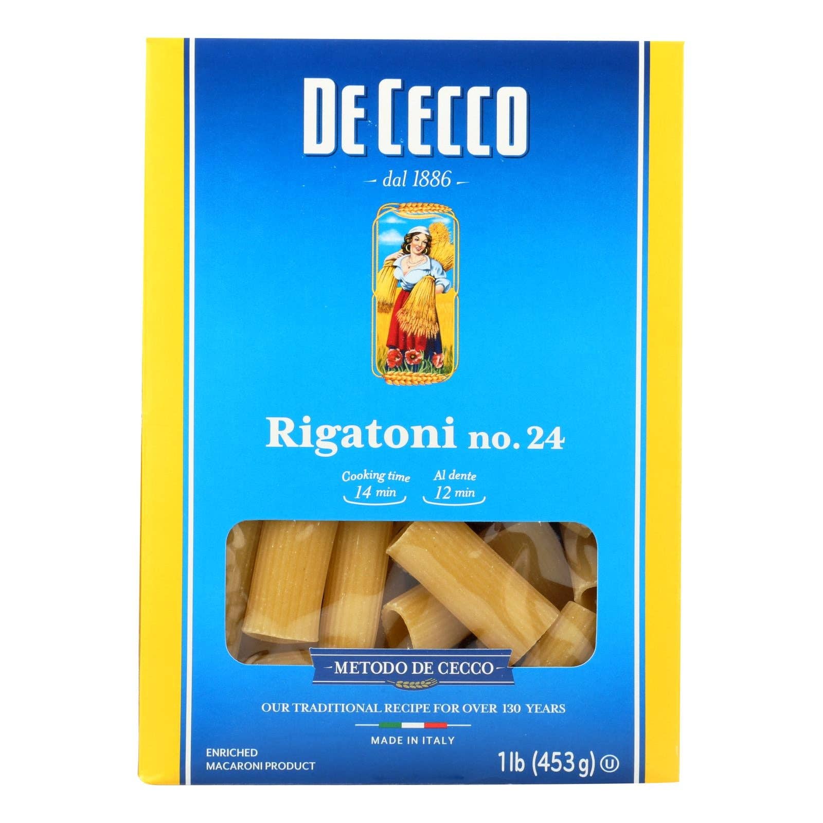 Everyday Supply Co - Wholesale Pasta - De Cecco Pasta - Pasta - Rigatoni - Case Of 12 - 16 Oz0