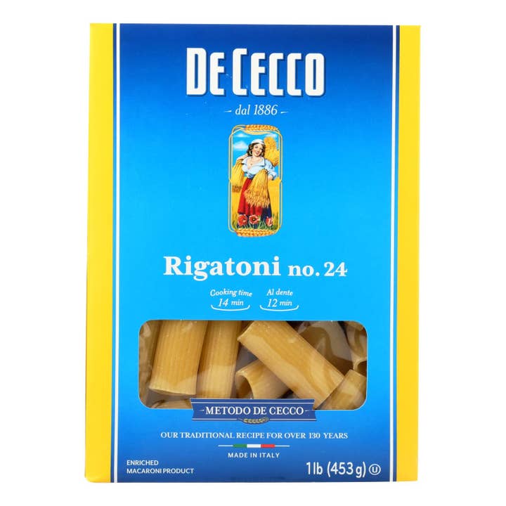 Everyday Supply Co - Wholesale Pasta - De Cecco Pasta - Pasta - Rigatoni - Case Of 12 - 16 Oz