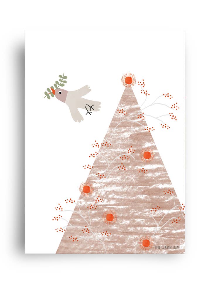 postcard 'christmas - peace' for wholesale by STUDIOZWAANSTRAAT