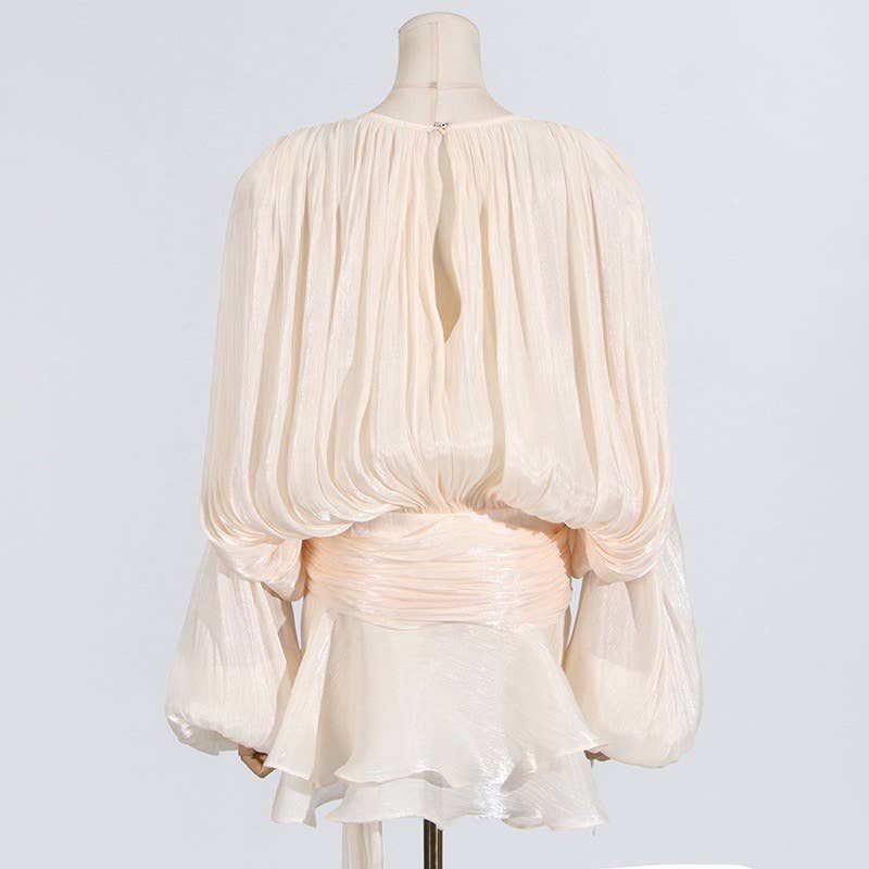 Productseeker – Engroshandel Kjole - Dame – DR443 Kort kjole med lange ærmer til kvinder – Forår/sommer7