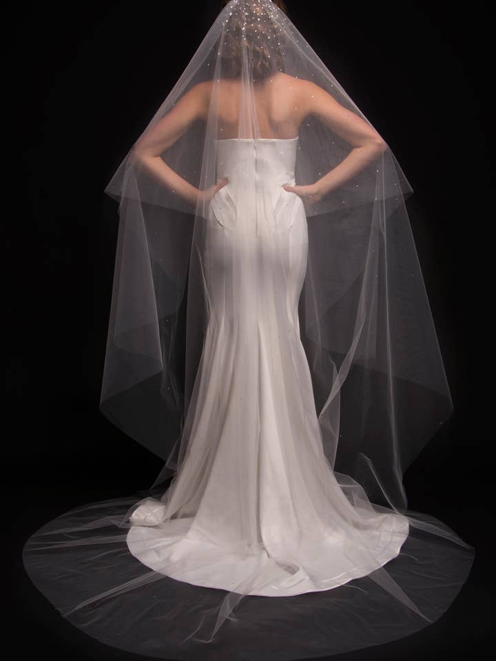 Dream Two-Tier Crystal Cathedral Veil for wholesale by Ariel Taub