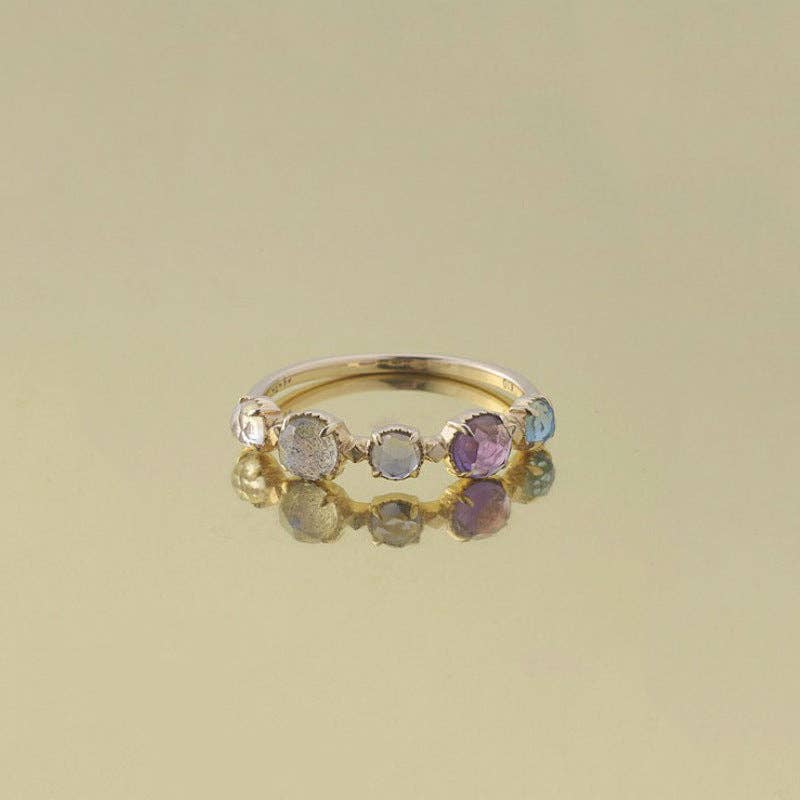 Revelari - Wholesale Multi-Stone Ring - Gold Plated Multi Gemstone Stacking Ring0