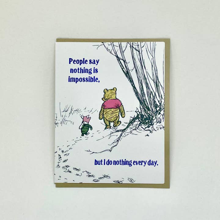 Nothing is Impossible - Pooh Card for wholesale by Big Wheel Press
