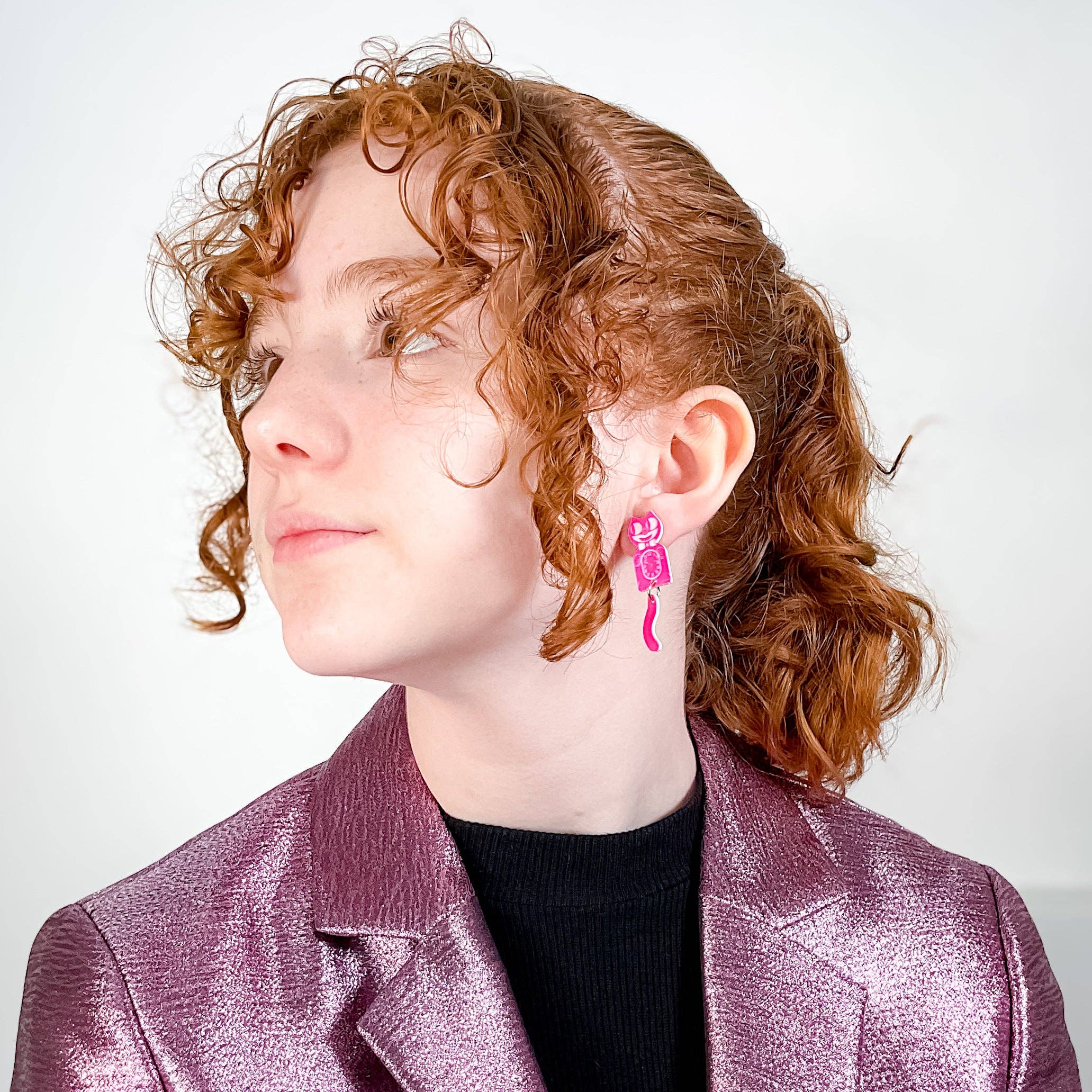 Vinca - Vente Boucles d'oreilles pendantes - Boucles d'oreilles Kitten CLAW-K Kit-Cat Klock® sous licence officielle en rose2