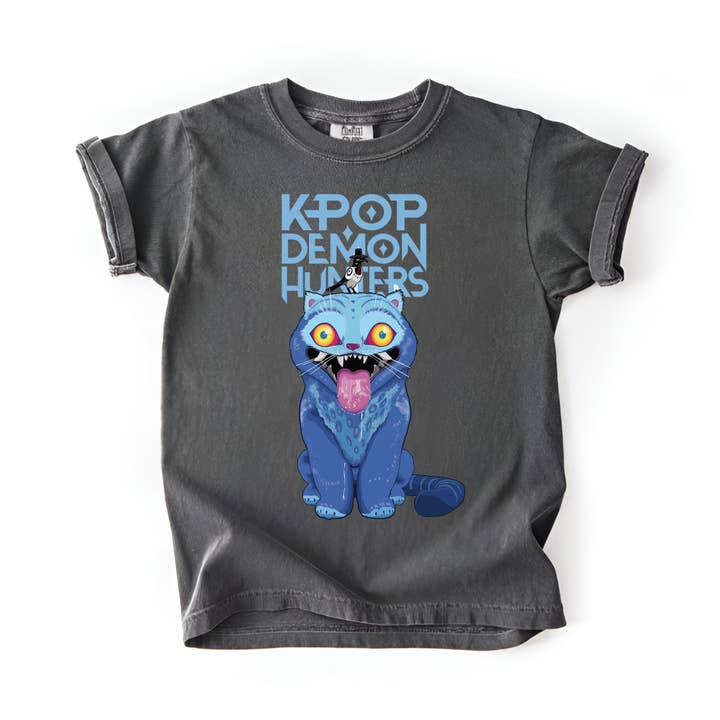 Glaime - Wholesale Screen Printed T-Shirt - Kids - Kpop Demon Hunter Tiger Comfort Colors Kid T-Shirt,Anime Tee2