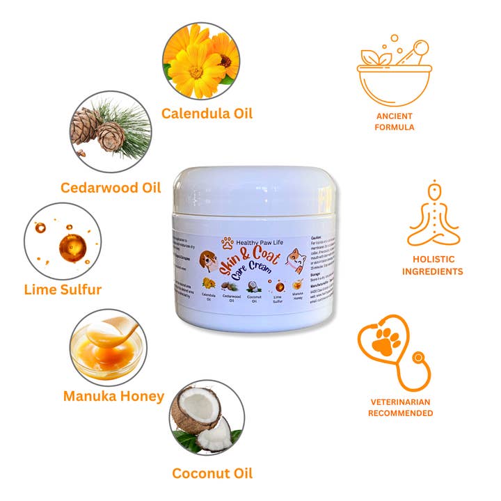 Healthy Paw Life - Wholesale Pet balm – Dog - Calendula Manuka Honey & Cedarwood - Skin & Coat Care Cream2