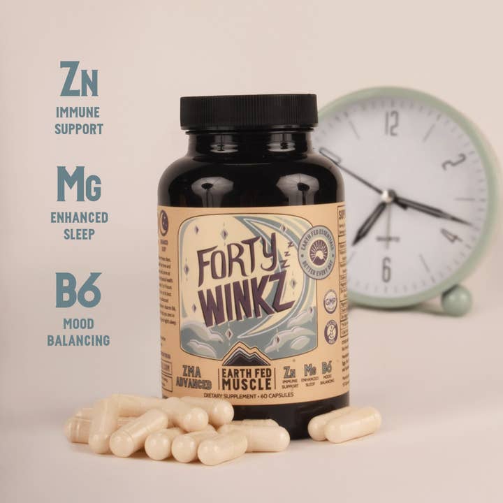 Earth Fed Muscle - Wholesale Oral Supplement/Vitamin - Forty Winkz ZMA Sleep Support with Zinc & Magnesium1