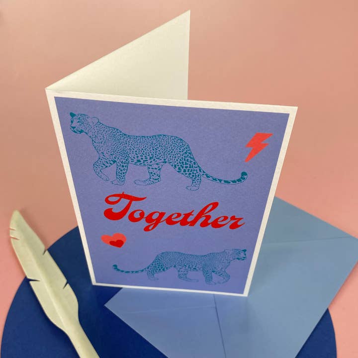 Together Leopards - Greetings Card for wholesale by DOODLE MOO LTD