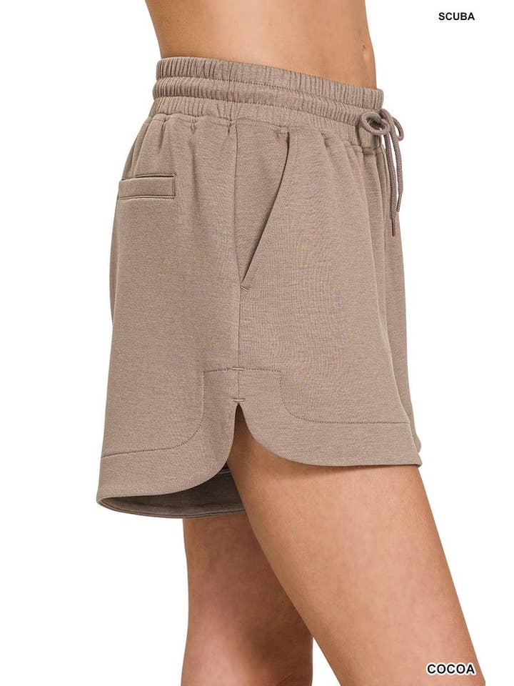 Vanilla Monkey - Wholesale Lounge Shorts - Women's - Scuba Elastic Waistband Shorts With Pocket7