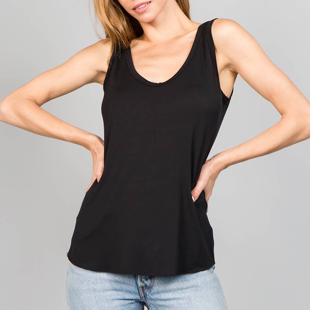 Heimious - Wholesale Tank Top - Women's - Soft V-neck Micro Modal Jersey Tank Top, 25204
