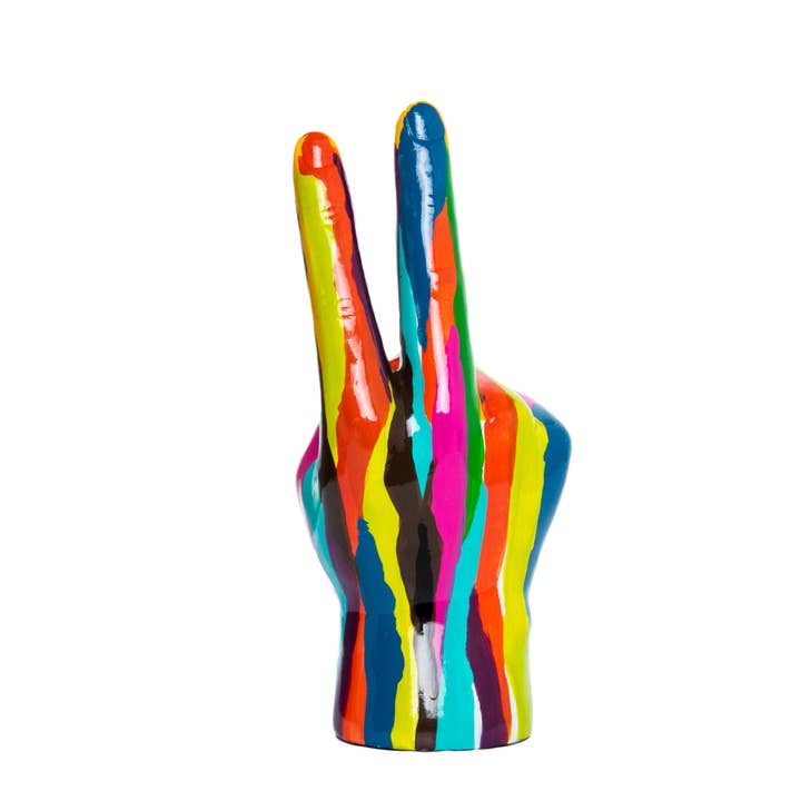 Interior Illusions Plus - Wholesale Decorative Tabletop Object - Graffiti Peace Sign Tabletop - 9" tall