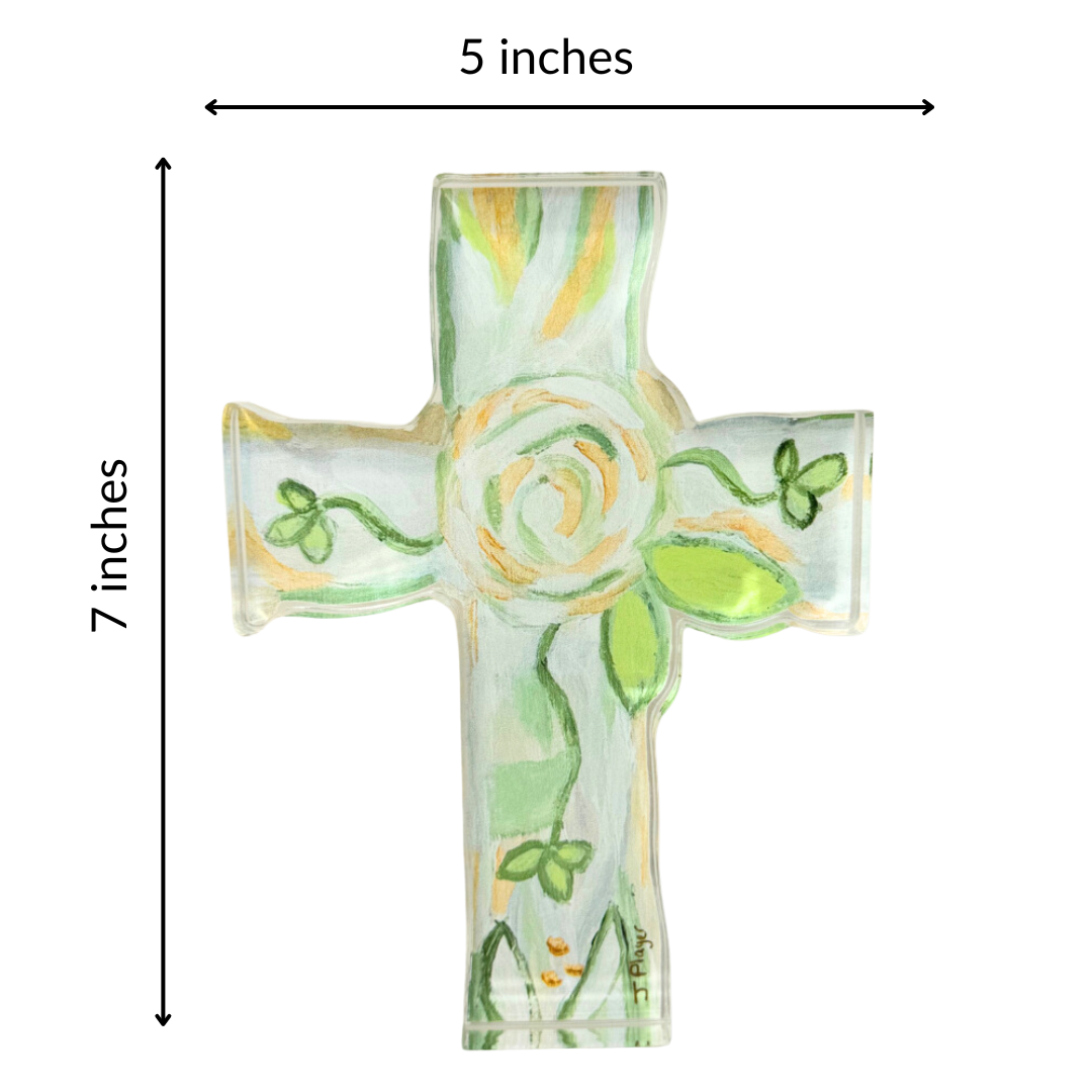 Jeanne Player Fine Art - Wholesale Decorative Tabletop Object - Faith Cross Acrylic Block Art5