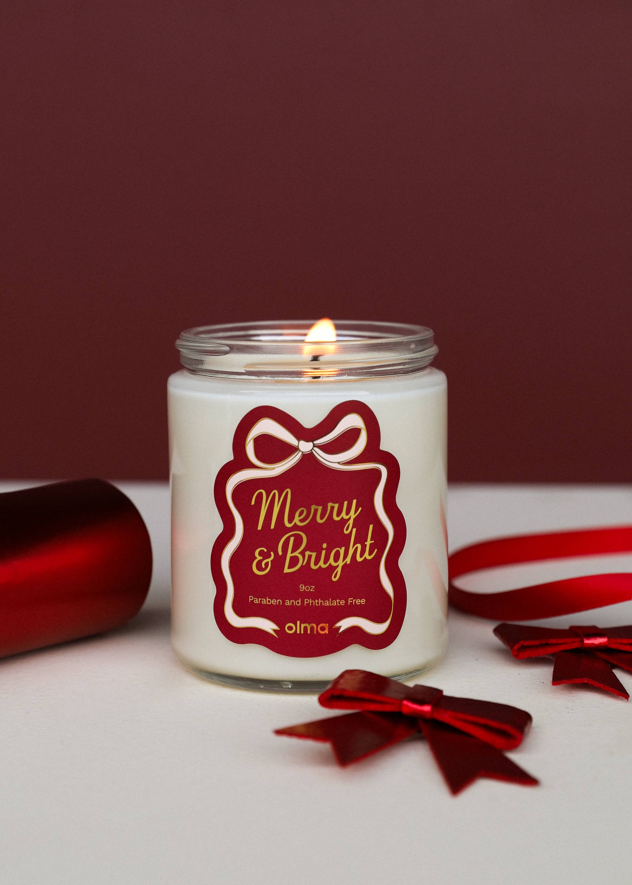 JaxKelly Candles - Wholesale Jar/Filled Candle - Merry & Bright - Holiday Christmas Candle - 9oz Clear