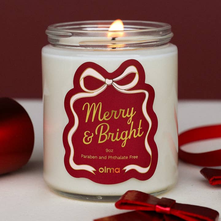 JaxKelly Candles - Wholesale Jar/Filled Candle - Merry & Bright - Holiday Christmas Candle - 9oz Clear 0