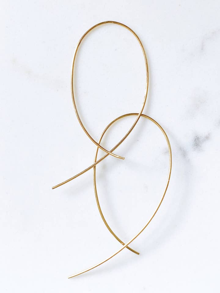 Boucles d'oreilles en fil de fer 14K de la collection Isaiah pour la vente par Willa James