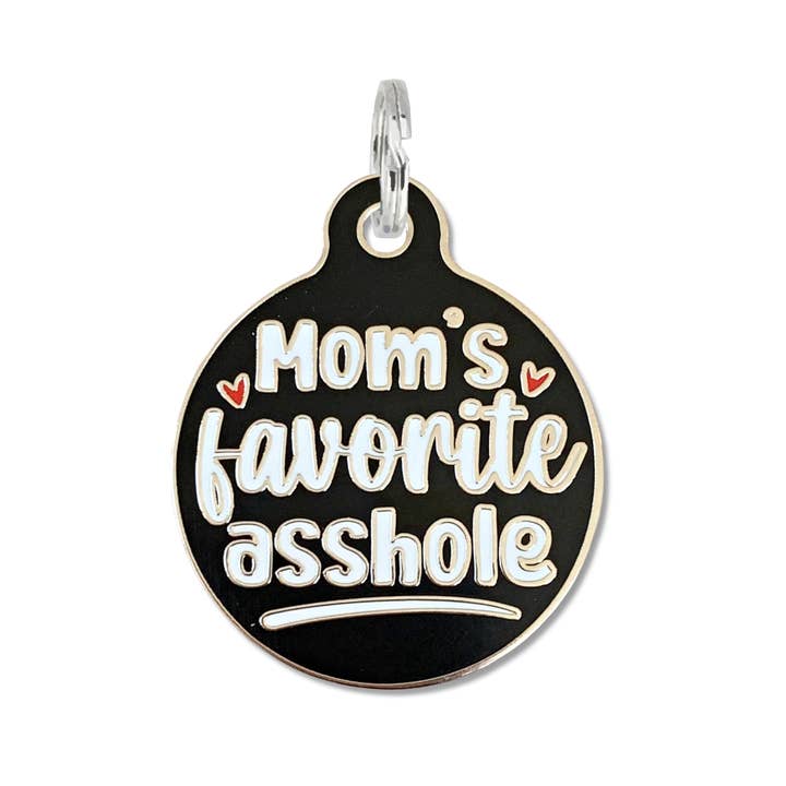 Bad Tags - Wholesale Pet Identification Tag - Cat/Dog - Dog ID Tag w/ Personalized QR Code - Mom's Favorite Asshole