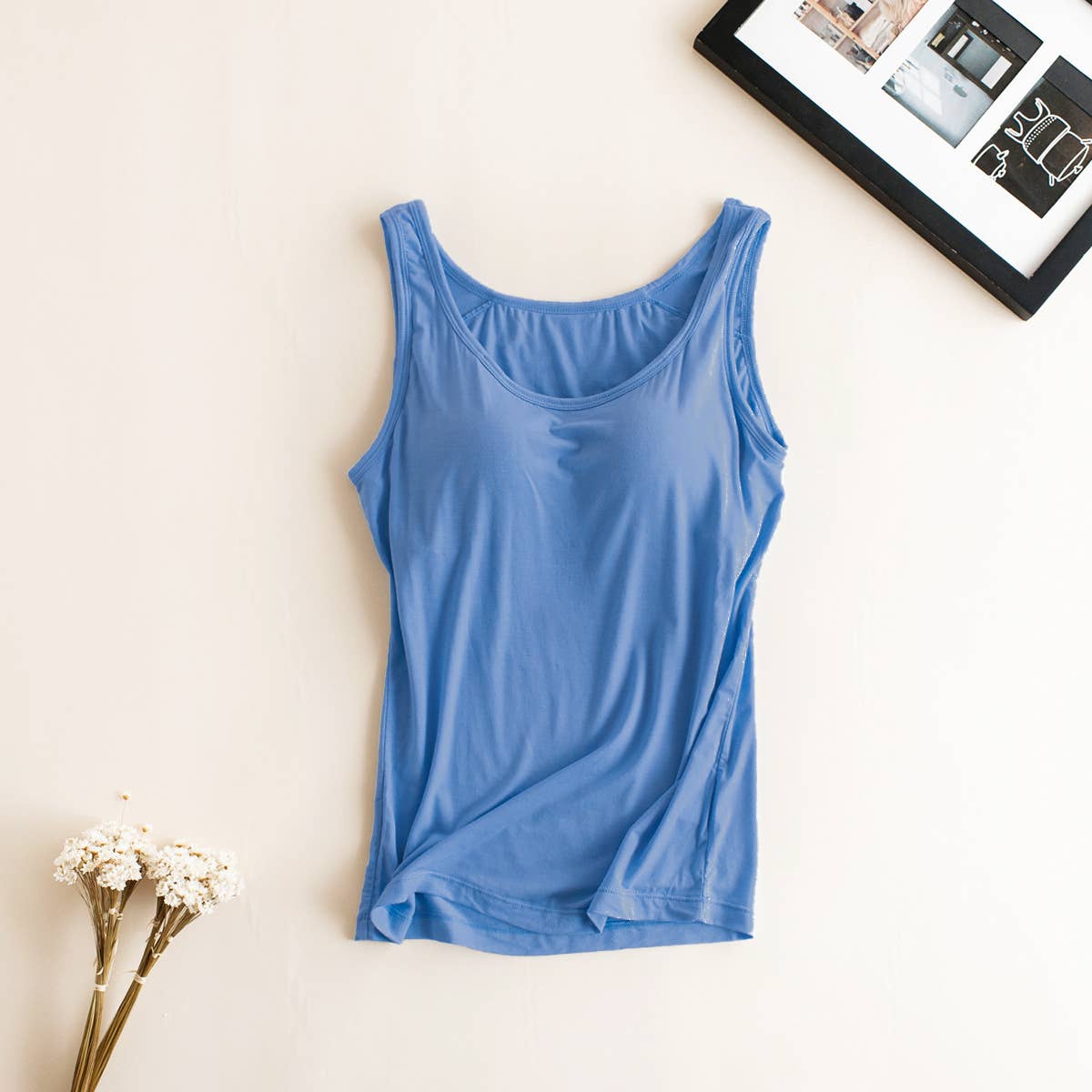 HIDDENBRAND - Wholesale Tank Top - Women's - Essential Basic Soft Modal tank top w built in bra29