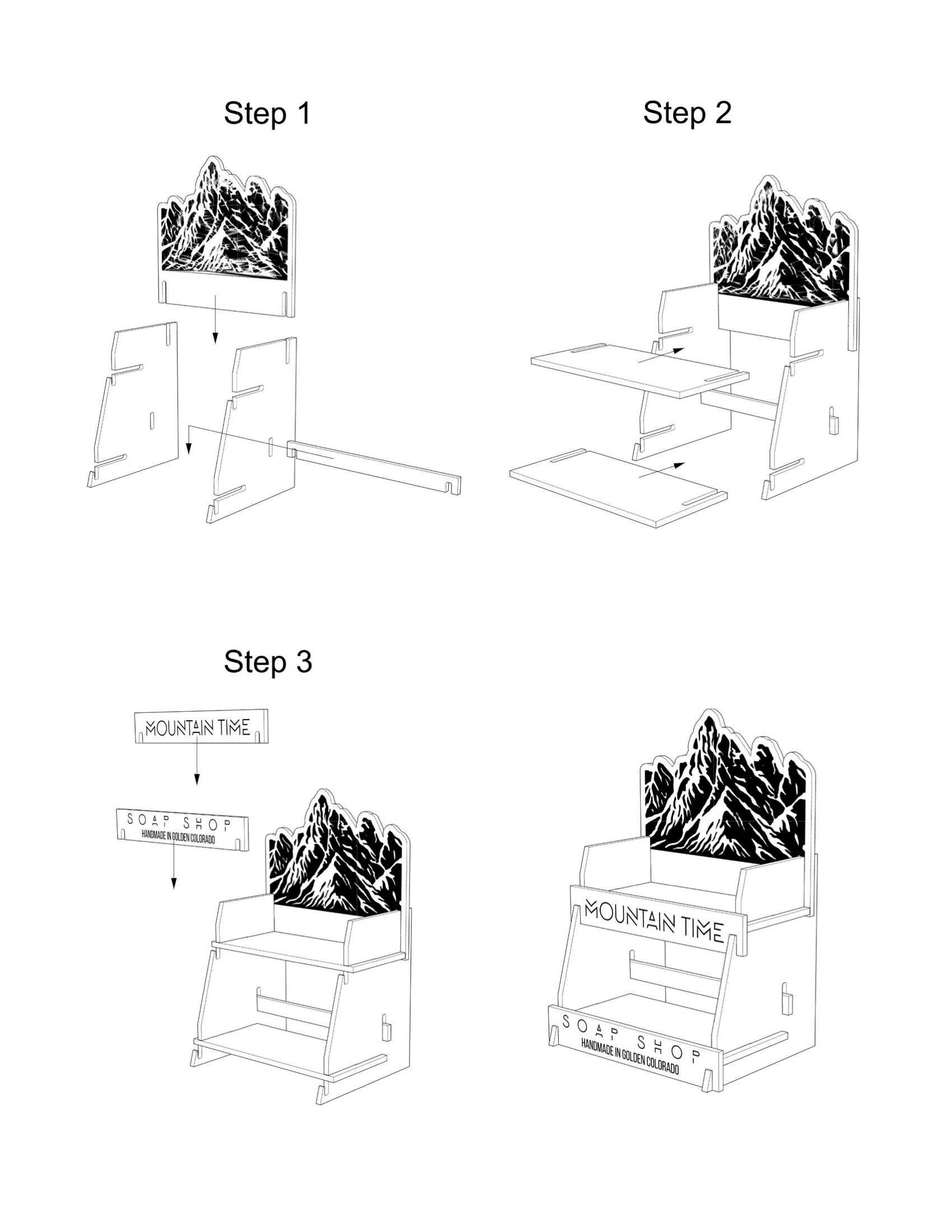 MOUNTAIN TIME SOAP - Wholesale Retailer Display - Beauty & Wellness - BALTIC BIRCH COUNTER TOP DISPLAY ONLY (SOAP NOT INCLUDED)1