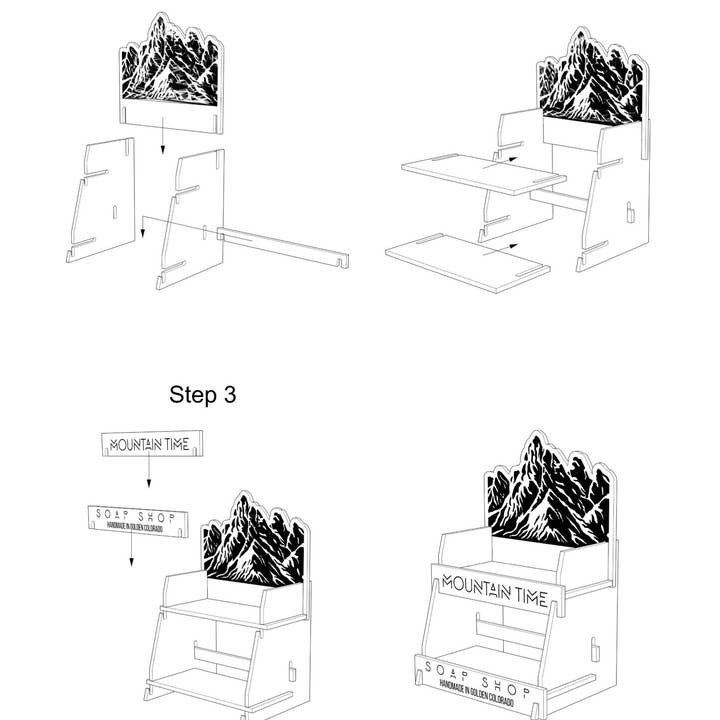 MOUNTAIN TIME SOAP - Wholesale Retailer Display - Beauty & Wellness - BALTIC BIRCH COUNTER TOP DISPLAY ONLY (SOAP NOT INCLUDED)1