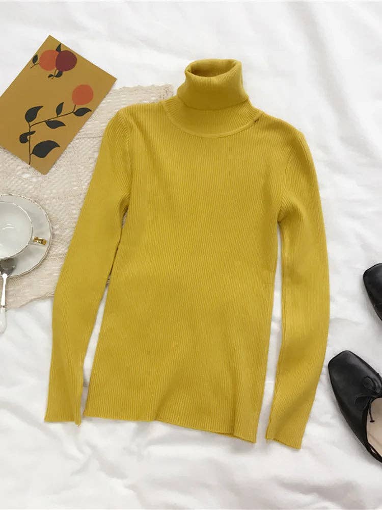 Blak Wardrob - Wholesale Knitted jumper – Women′s - Turtleneck Women Korean Sweater3