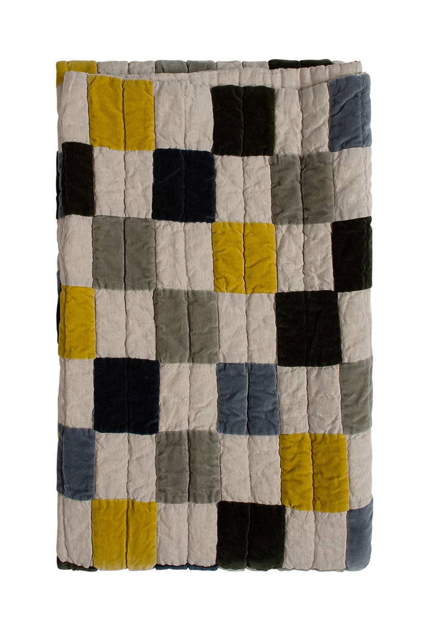 Velvet Remnant Patchwork Bedspread for wholesale on Faire1