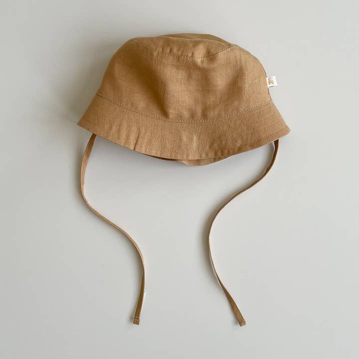 Zonnehoed linnen LEO | CARAMEL, maat: 4M-5Y voor wholesale door Babymood AS