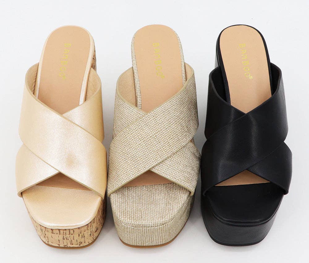 Mars Sky Shoes Wholesale - Wholesale Wedges - Women's - Bamboo MEZCAL-01 Women Wedge Platform Crisscross Strap Sandals-12 Pairs Pack-19.25/Pair3