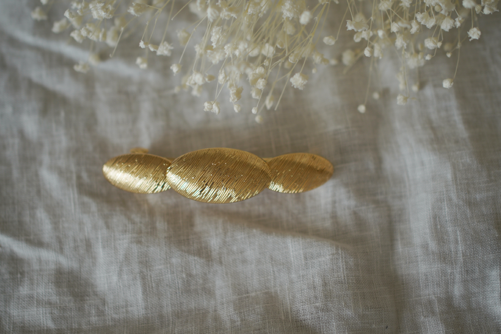 Bohomane - Wholesale Barrette - Women's - Textured Gold Oval Hair Clips2
