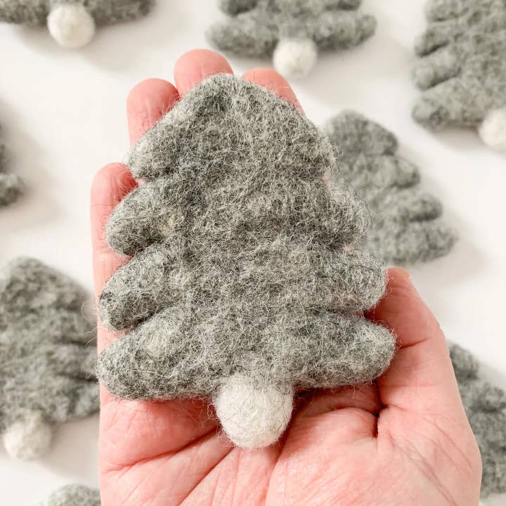 One Heathered Grey Felt Tree for wholesale by Sewing Seeds Play