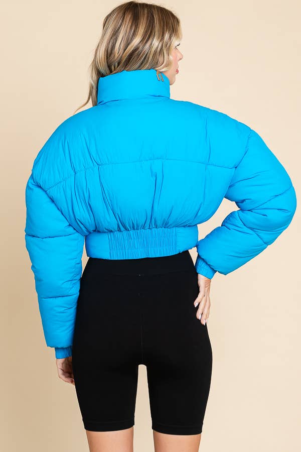 ANWND - Wholesale Puffer Jacket - Women's - 2456-HIGH NECKLINE FRONT ZIPPER CORSET PUFFER JACKET2