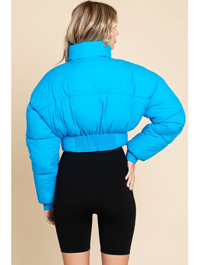 ANWND - Wholesale Puffer Jacket - Women's - 2456-HIGH NECKLINE FRONT ZIPPER CORSET PUFFER JACKET2