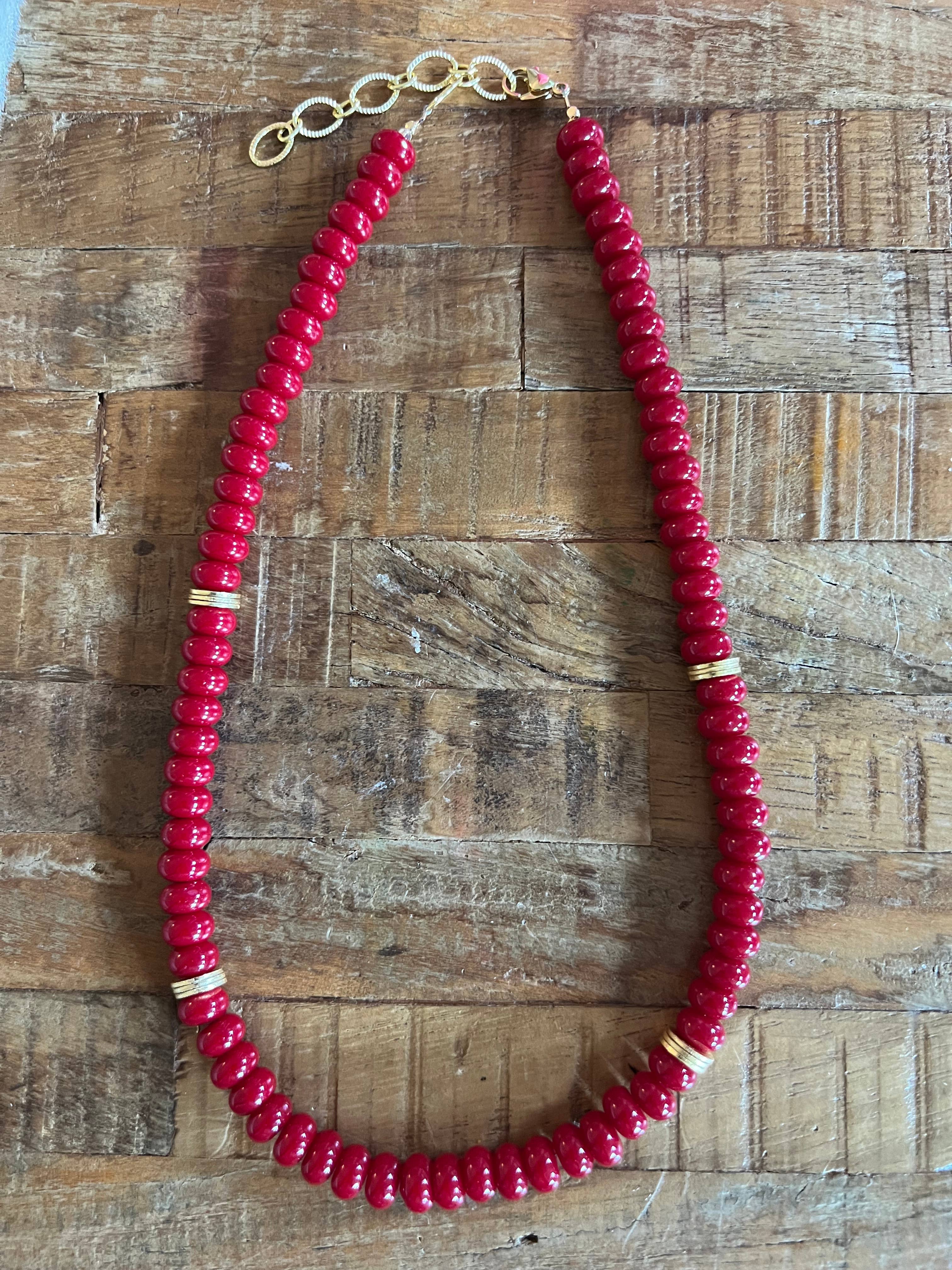 Sonya Renee Jewelry - Wholesale Beaded/Pearl Necklace - Lilly Gemstone Bead Necklace multi-color 8mm opals jade 89