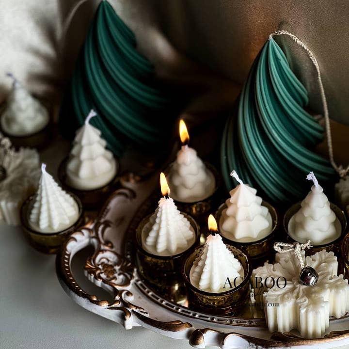 Agaboo Candle - Wholesale Grappige kaars - Mini kerstbomen Theelichtjes Kaars 2 1/4x1,5in 6