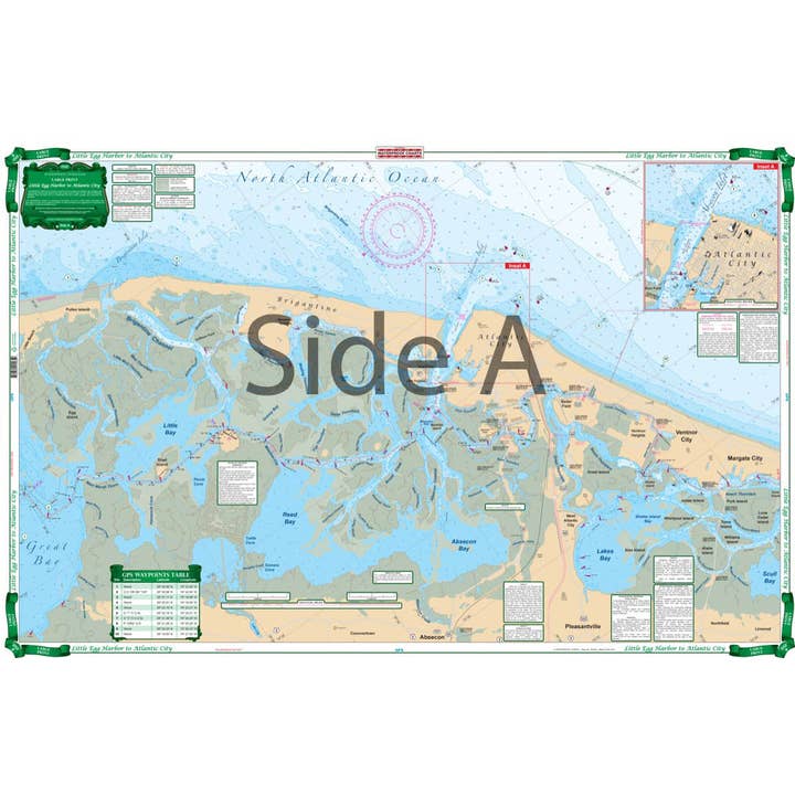 Carte de navigation de Little Egg Harbor à Atlantic City 156E pour la vente par Waterproof Charts