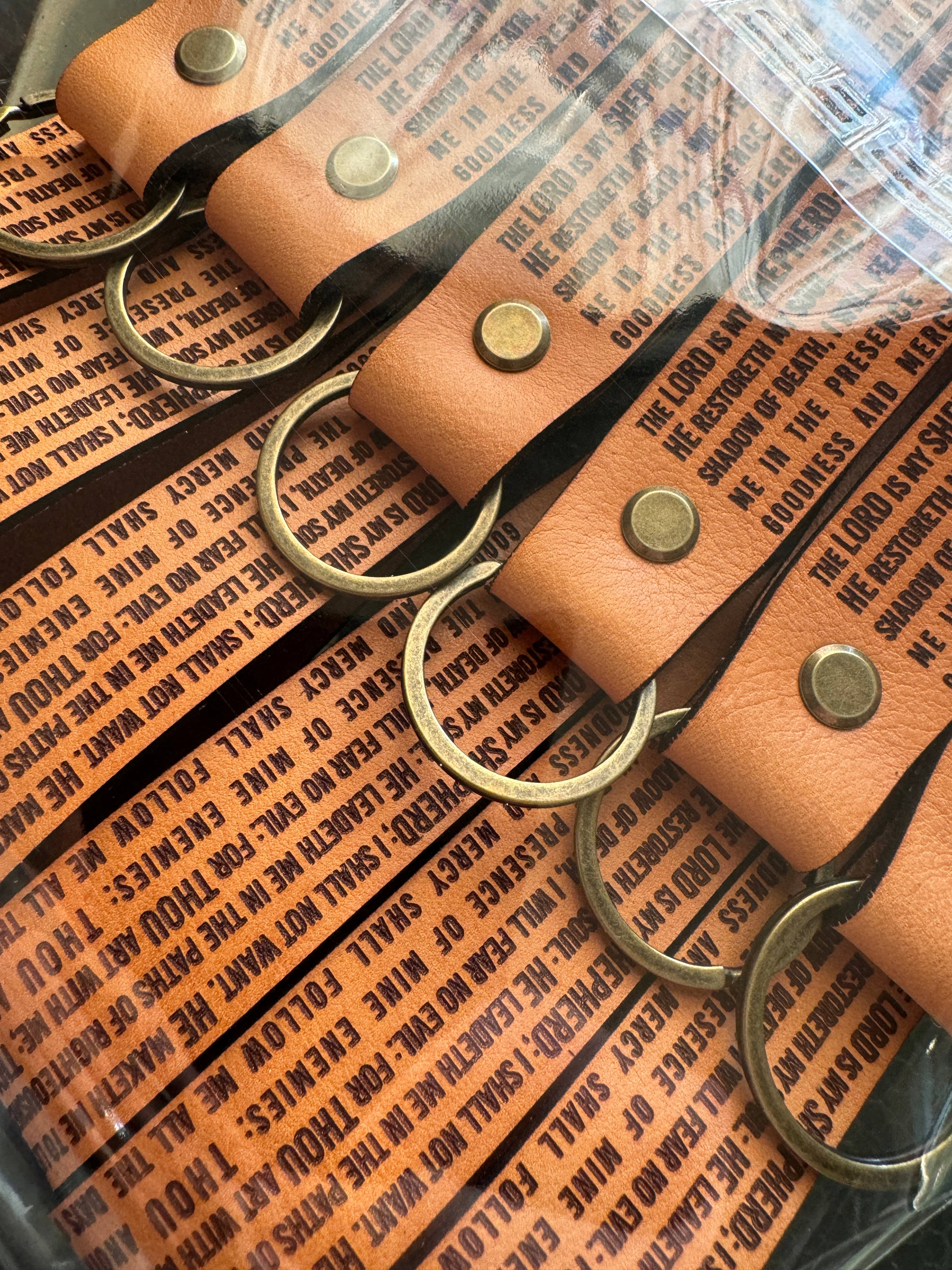 New Market Farmhouse - Wholesale Keychain - Unisex - Psalms 23 Leather Keychain6