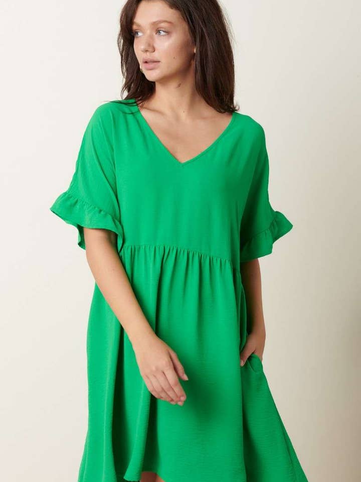 MINIVESTIDO DE MANGA CON DETALLE DE VOLANTES DOLMAN H42523-AIRFLOW para venta al por mayor de mittoshop