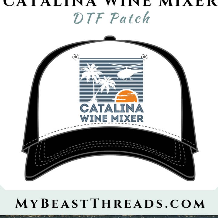Catalina Wine Mixer DTF Patch - RTS/MTO for wholesale by Beast Threads LLC