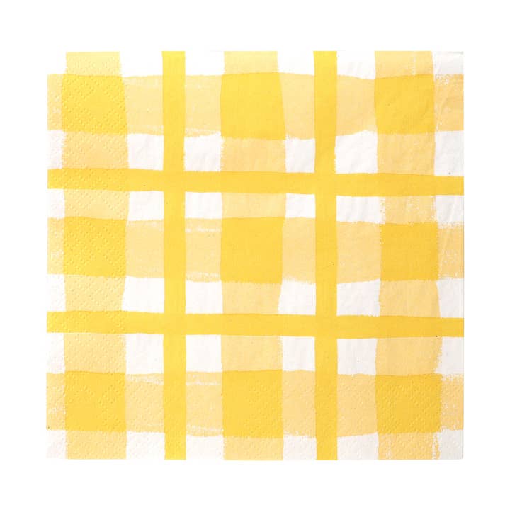 Talking Tables UK – wholesale Disposable napkin – Bon Appetit Yellow & White Check Napkins - 20 Pack