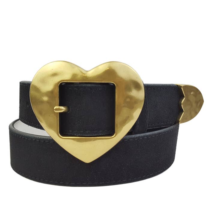Axesoria West – wholesale Belt – Women's – Vintage Love Heart Buckle w. real suede belt1