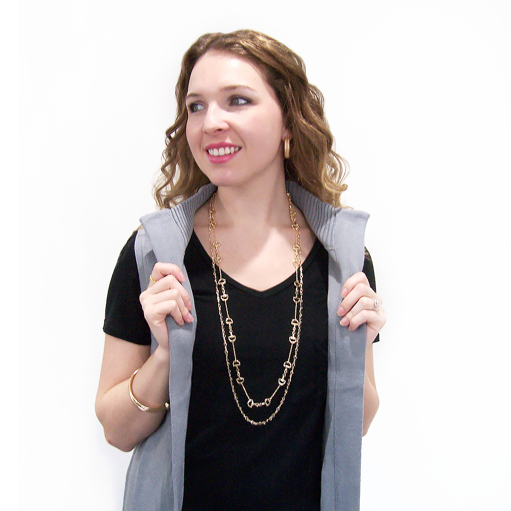 Fornash - Wholesale Link & Chain Necklace - Long Baby Horsebit Necklace2