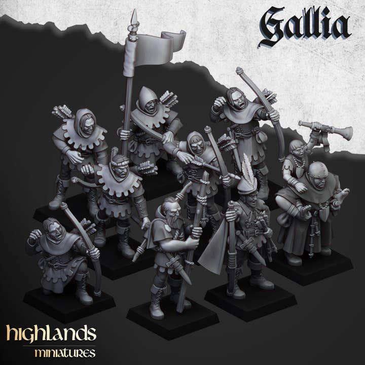 Sherwood Archers - 28/32mm Scale Premium Resin Models for Wargaming and ttRPG, DnD, Human, Gallia, Durable, High Quality, Archer Unit, Hero for wholesale by The Beaver and Broadsword