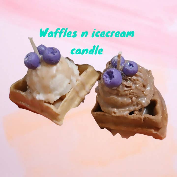 Gemini Sun store - Wholesale Novelty candle - Food pack of waffles, icecream with blueberries, donuts