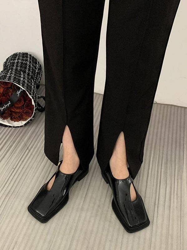 Mirazshoes WholeSale - Vendita all'ingrosso Ballerine - Donna - Mocassini bassi con punta quadrata e snodo cavo con fibbia2