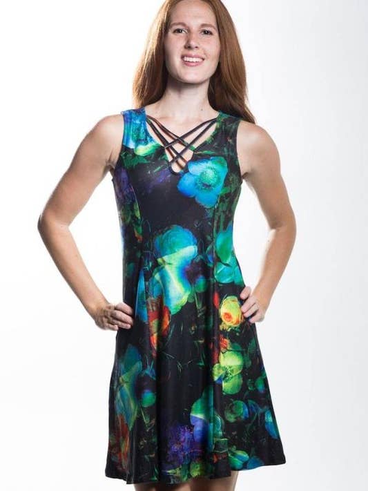 vestido de verano de acuarela con cuello en v para mujer para venta al por mayor de Calison
