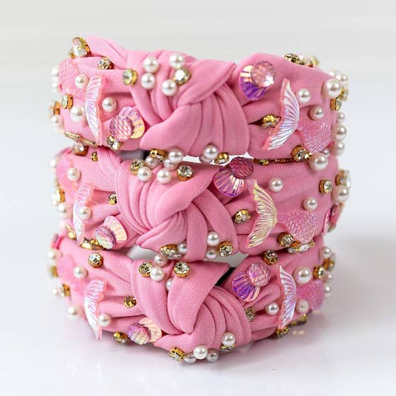 Beaded Headband - Mermaid (Pink) for wholesale by Cheeky Plum