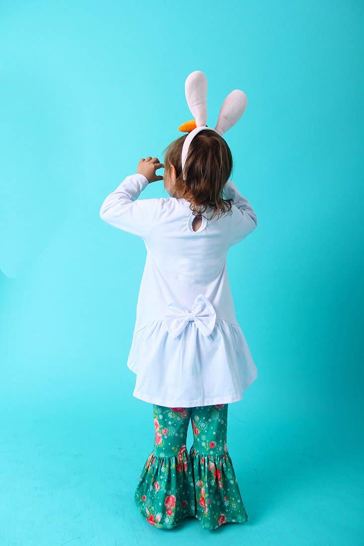 Angeline Kids – Großhandel Top- & Hosen-Set – Kinder – Baby Kleinkind Kleines Mädchen Little Miss Glücksbringer Tunika Pants Set - Grün Weiß2