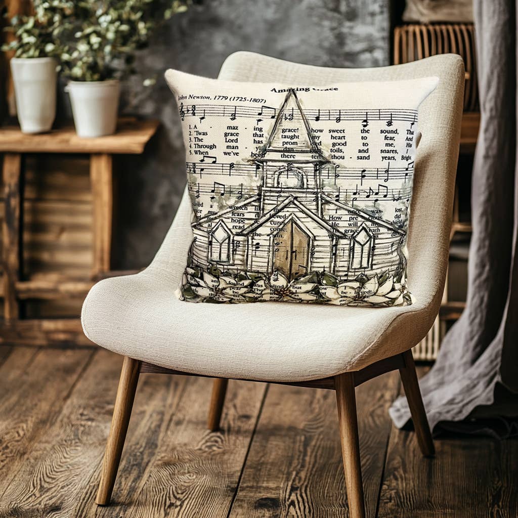 Rustic Nester - Wholesale Throw/Decorative Pillow - Amazing Grace throw  Pillow, Christian Faith home decor0