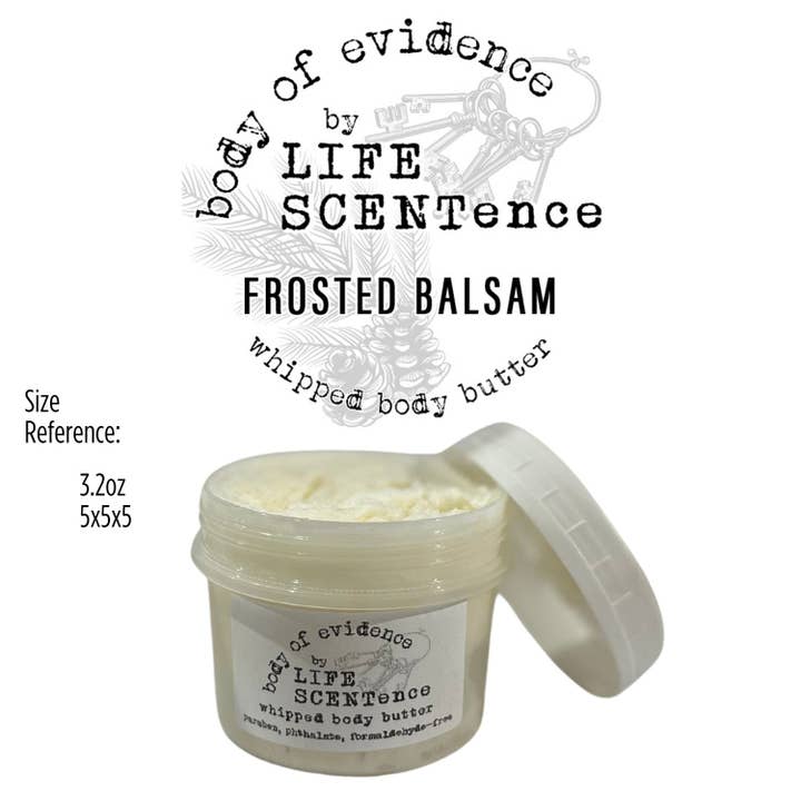 5oz Frosted Balsam Body of Evidence Kroppssmör för wholesale av Life SCENTence
