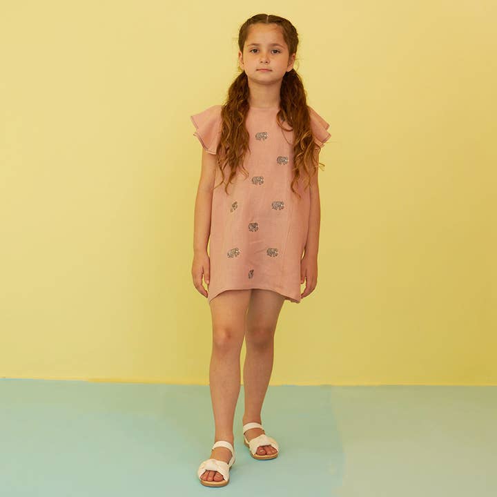 Chloe Embroidered Linen Dress for wholesale by Tierra